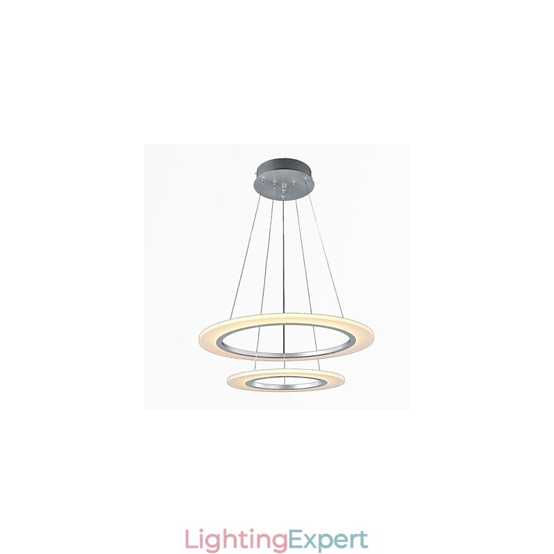 Modern Pendant Light Ceiling Hanging Chandelier Lamp Fixtures with 2 rings