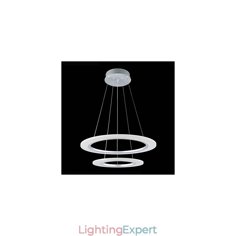 Modern Pendant Light Ceiling Hanging Chandelier Lamp Fixtures with 2 rings