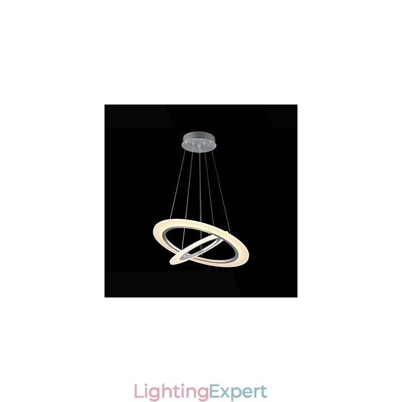 Modern Pendant Light Ceiling Hanging Chandelier Lamp Fixtures with 2 rings