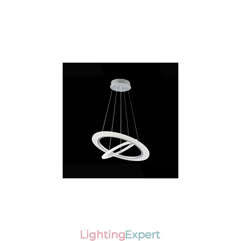 Modern Pendant Light Ceiling Hanging Chandelier Lamp Fixtures with 2 rings