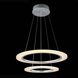 Modern Pendant Light Ceiling Hanging Chandelier Lamp Fixtures with 2 rings