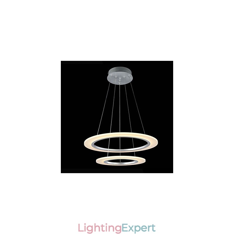 Modern Pendant Light Ceiling Hanging Chandelier Lamp Fixtures with 2 rings