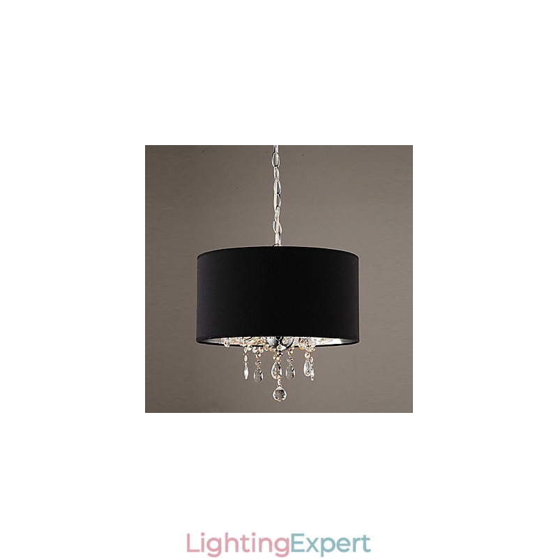 Modern Contemporary Drum Crystal Mini Style Chrome Chandelier