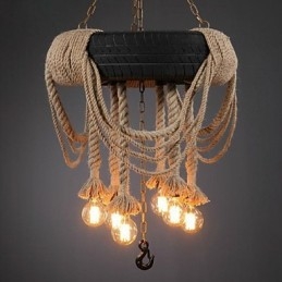 Vintage Painting Plastic Pendant Light