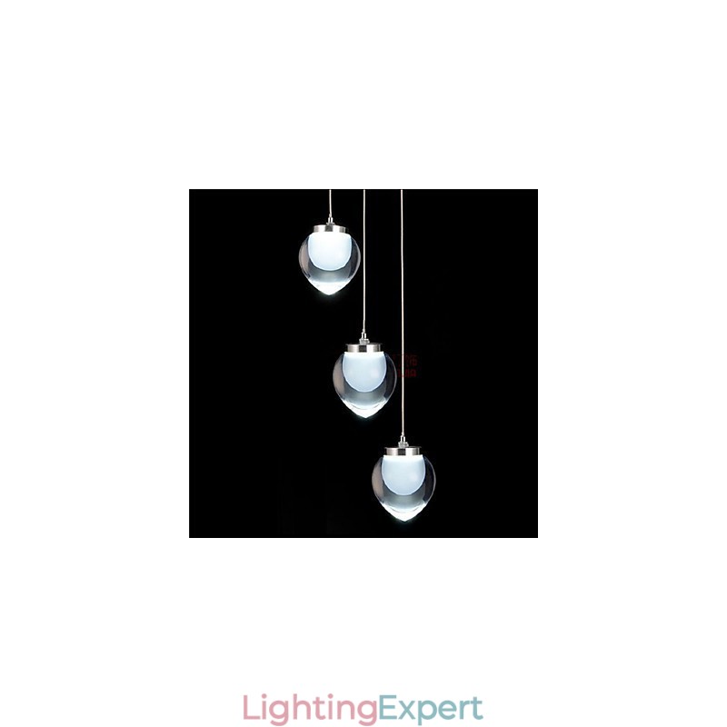 Modern Contemporary Chrome Metal Pendant Light
