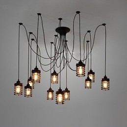 Vintage Edison Multiple Ajustable DIY Ceiling Lamp Light Pendant Lighting Chandelier Modern Chic Industrial Dining