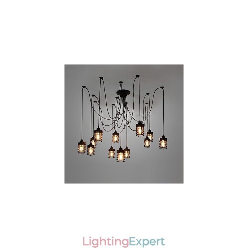 Vintage Edison Multiple Ajustable DIY Ceiling Lamp Light Pendant Lighting Chandelier Modern Chic Industrial Dining