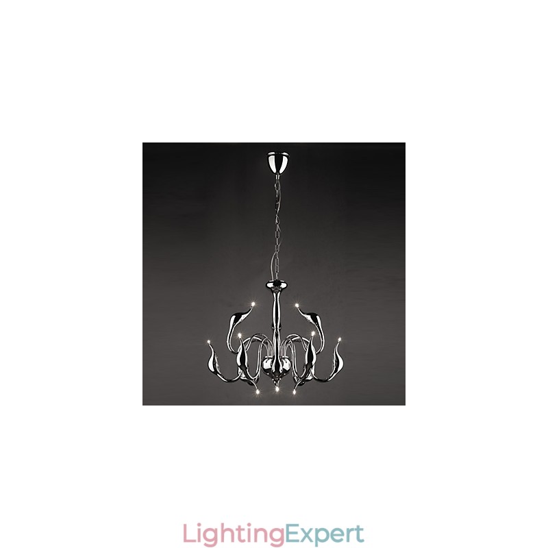 Modern Contemporary Candle Style Electroplated Metal Chandelier