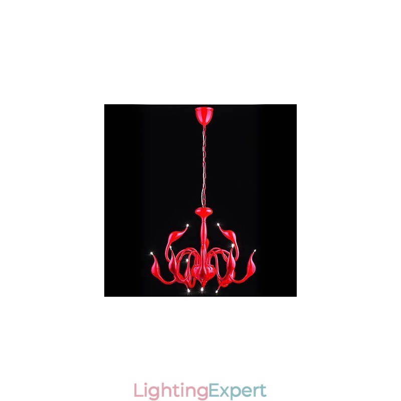 Modern Contemporary Candle Style Electroplated Metal Chandelier