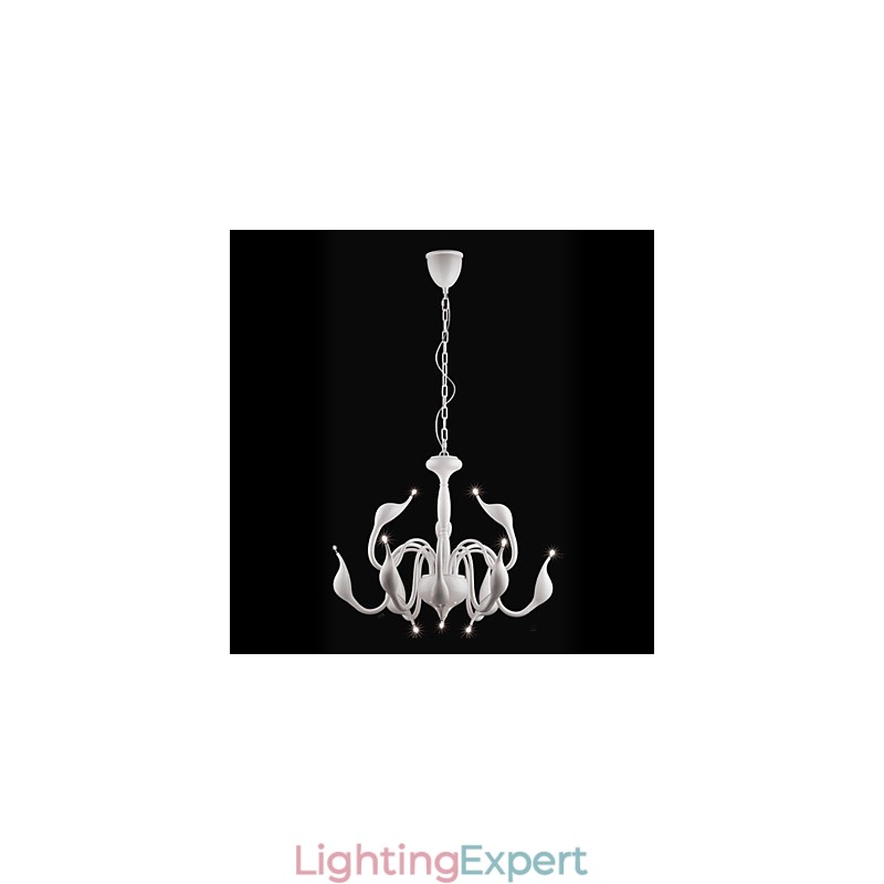 Modern Contemporary Candle Style Electroplated Metal Chandelier