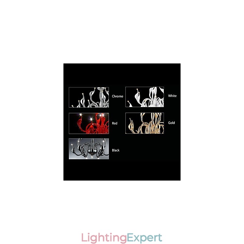 Modern Contemporary Candle Style Electroplated Metal Chandelier