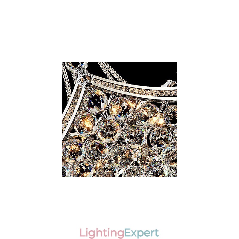Modern Contemporary Crystal Electroplated Metal Pendant Light