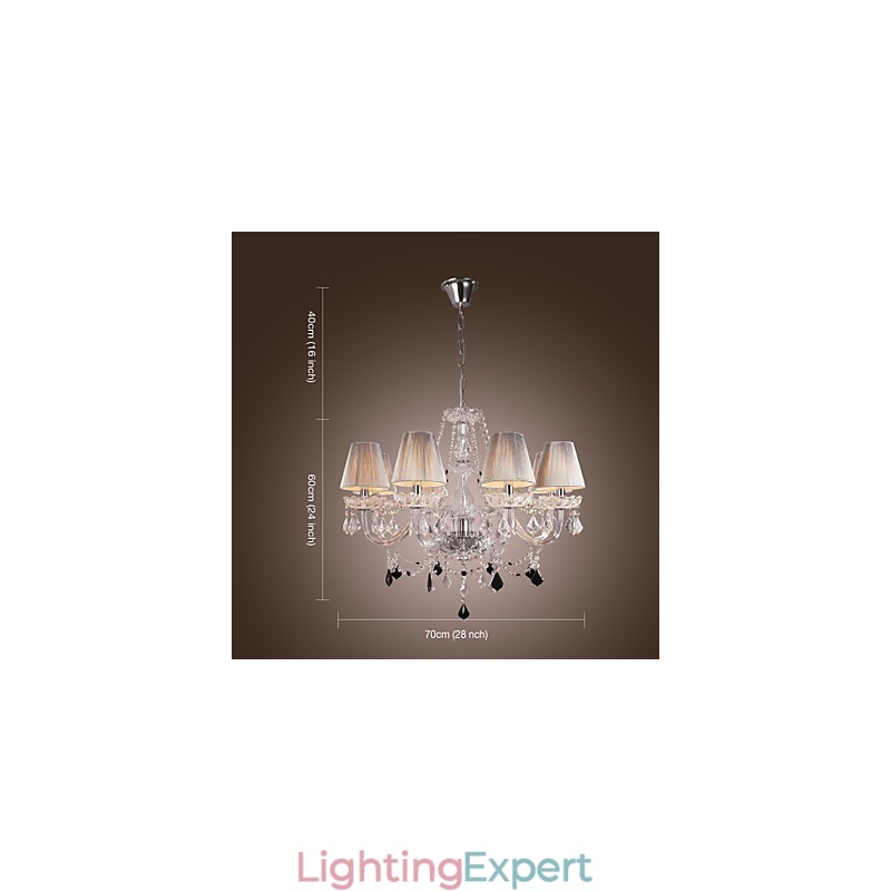 Chandelier Crystal Luxury Modern Living 8 Lights