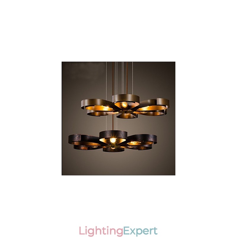 American Country Iron Industrial Wind flower Pendant lamp