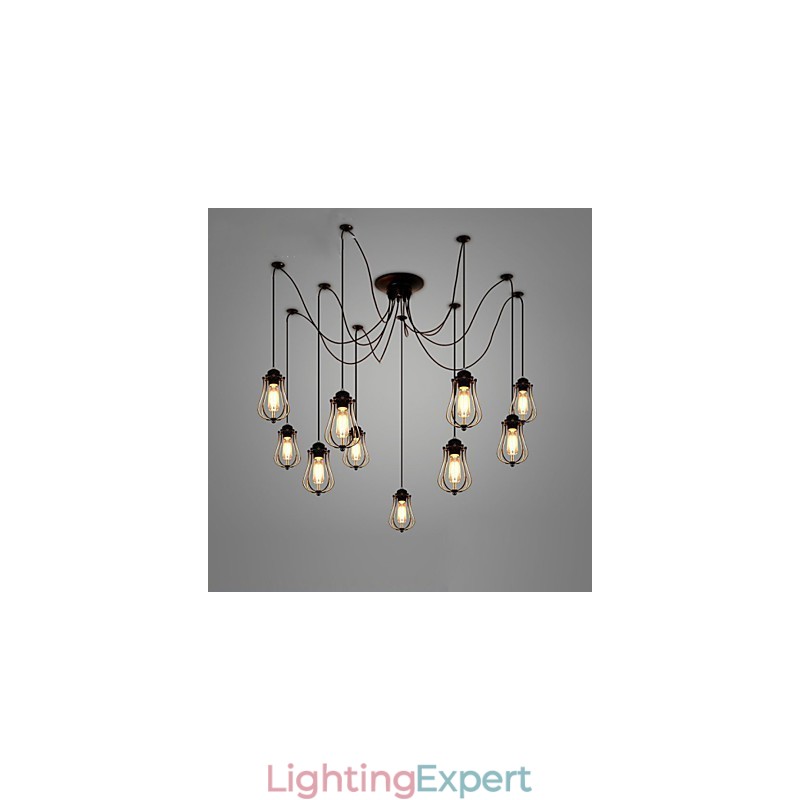 Vintage Edison Multiple Ajustable DIY Ceiling Lamp Light Pendant Lighting Chandelier Modern Chic Industrial Dining
