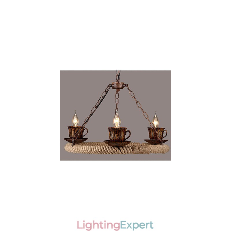 Ceramic Industry Wind Rope Chandelier RetroLron Chandelier Simple3
