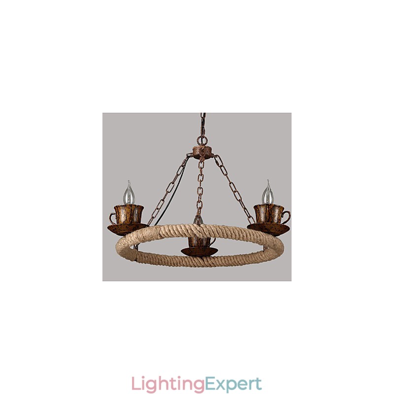 Ceramic Industry Wind Rope Chandelier RetroLron Chandelier Simple3