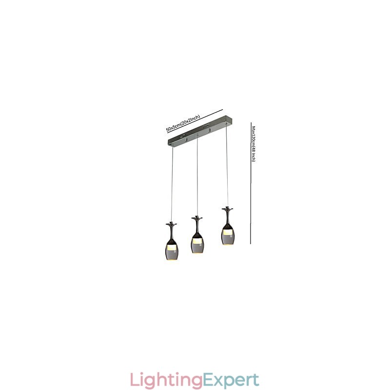 Pendant Lights 3 Lights Long Backplate Modern Contemporary