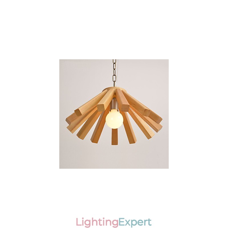 Retro Country Wood Bamboo Pendant Light