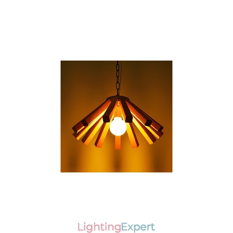 Retro Country Wood Bamboo Pendant Light