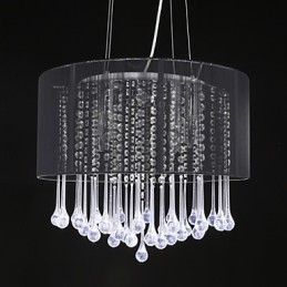Drum Pendant Modern 4 Lights Winding Lampshade Crystal Chandelier Chandelier Modern Minimalist Design