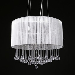 Drum Pendant Modern 4 Lights Winding Lampshade Crystal Chandelier Chandelier Modern Minimalist Design