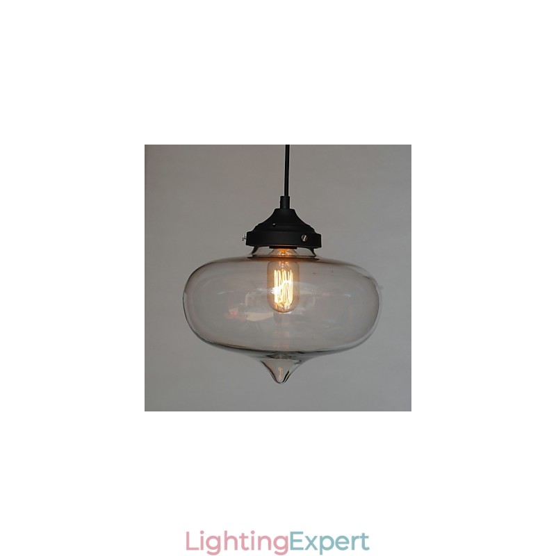 Bubble Design Pendant 1 Light with Transparent Shade