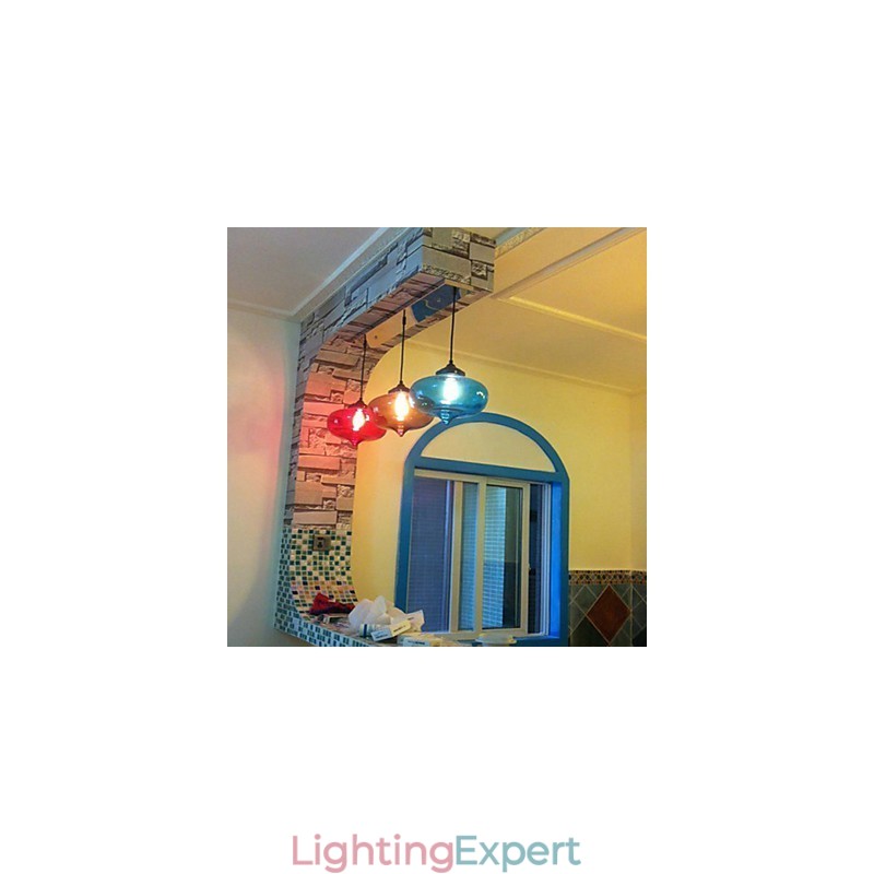 Bubble Design Pendant 1 Light with Transparent Shade