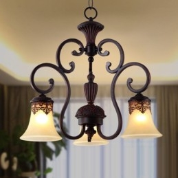 Vintage Country Island Painting Metal Chandelier Flush Mount