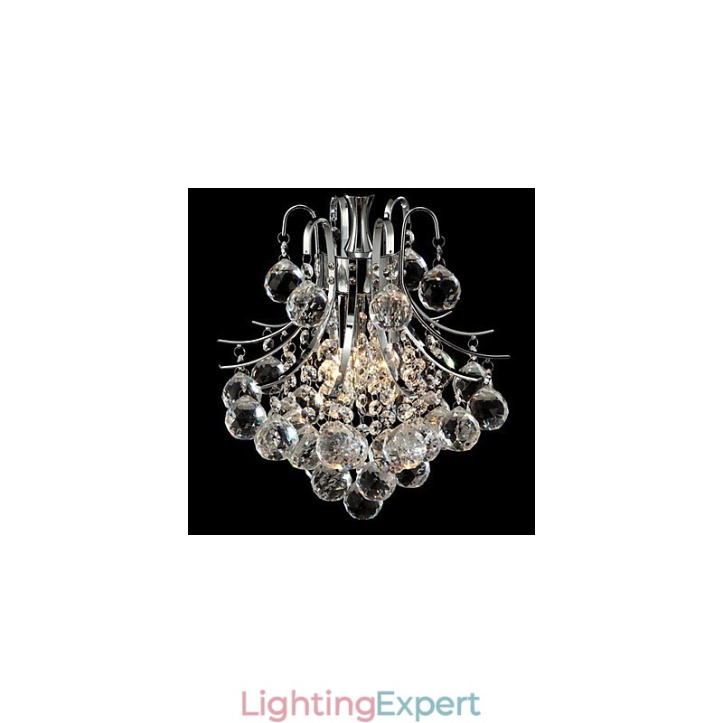 Modern Contemporary Crystal Chrome Chandelier Pendant Light