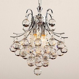 Modern Contemporary Crystal Chrome Chandelier Pendant Light