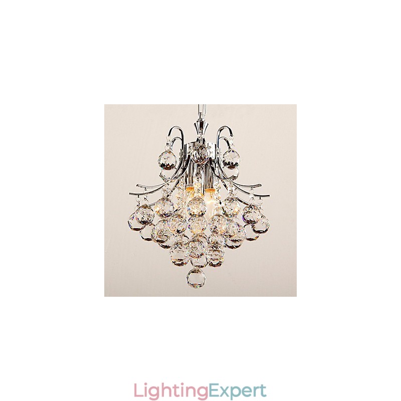 Modern Contemporary Crystal Chrome Chandelier Pendant Light