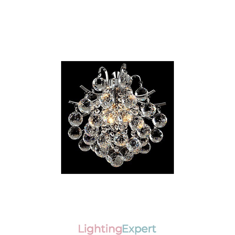 Modern Contemporary Crystal Chrome Chandelier Pendant Light