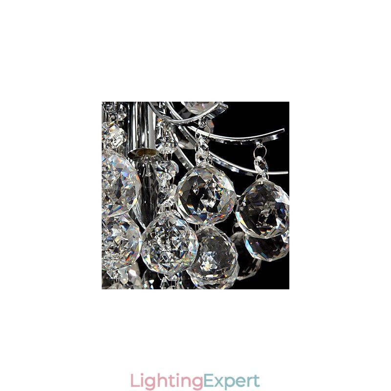 Modern Contemporary Crystal Chrome Chandelier Pendant Light