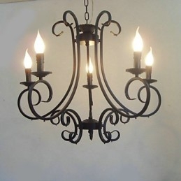 Traditional Classic Painting Metal Chandelier