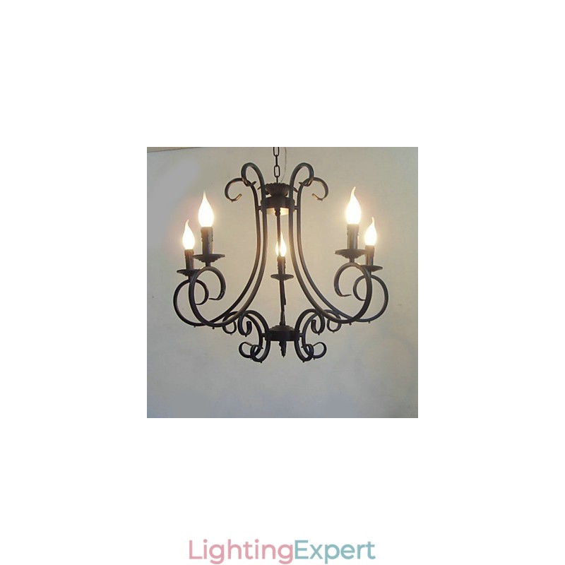 Traditional Classic Painting Metal Chandelier