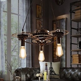 VintageLron Chandelier Industrial Wind Gear Chandelier