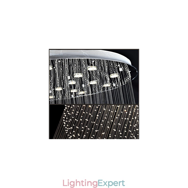 Pendant Light Modern Crystal Chandelier 12 Lights Silver Canpoy Clear Crystal Globe Ceiling Lamps Fixtures