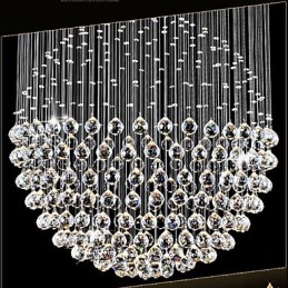 Pendant Light Modern Crystal Chandelier 12 Lights Silver Canpoy Clear Crystal Globe Ceiling Lamps Fixtures