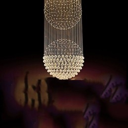 Pendant Light Modern Crystal Chandelier 12 Lights Silver Canpoy Clear Crystal Globe Ceiling Lamps Fixtures