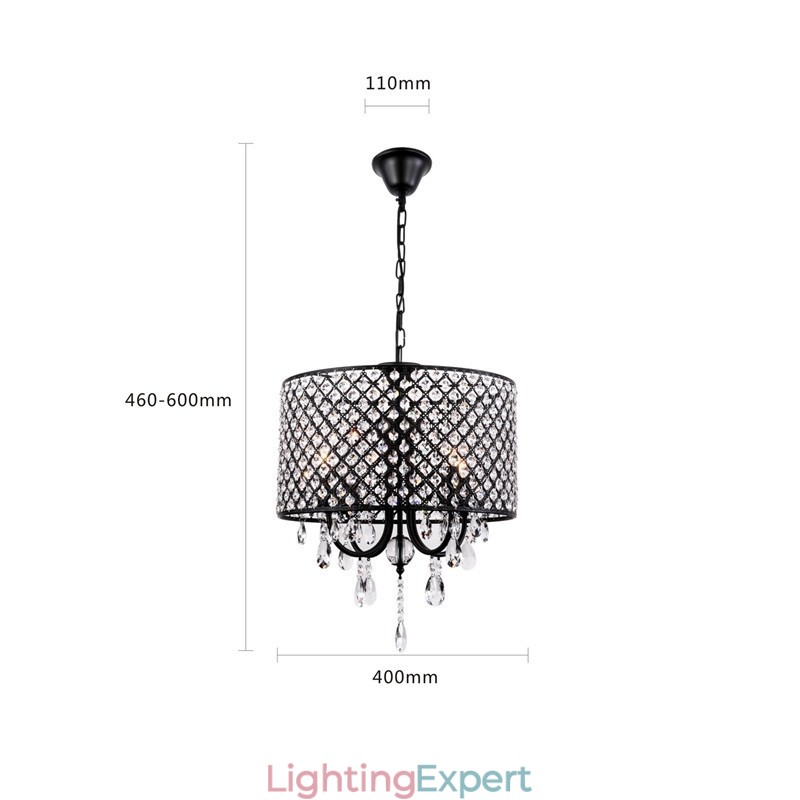 Modern Contemporary Drum Crystal Chrome Chandelier