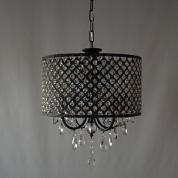 Modern Contemporary Drum Crystal Chrome Chandelier