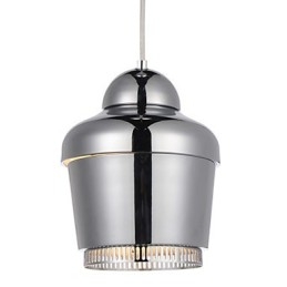 Pendant Lamp 1 Light Modern Simplicity Golden Chrome Black White Carbon Steel Metal Chandelier