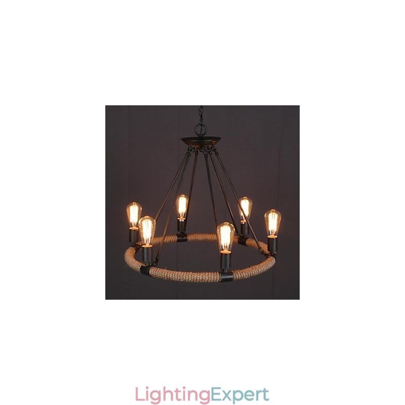 Country Mini Style Painting Metal Pendant Light