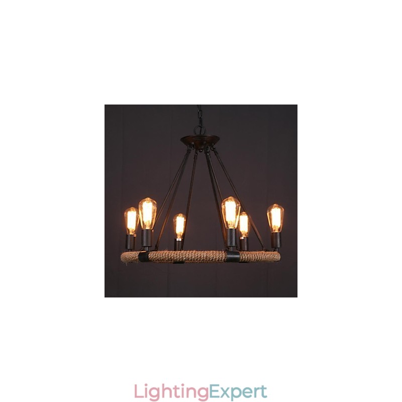 Country Mini Style Painting Metal Pendant Light