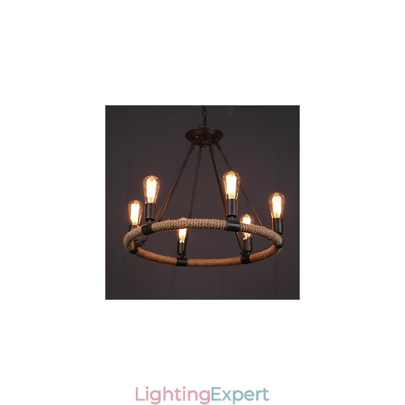 Country Mini Style Painting Metal Pendant Light