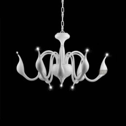 9 Light White Modern Contemporary Electroplated Metal Chandelier