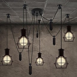 5 Heads Chandelier Rustic Lodge Vintage Retro Country Metal