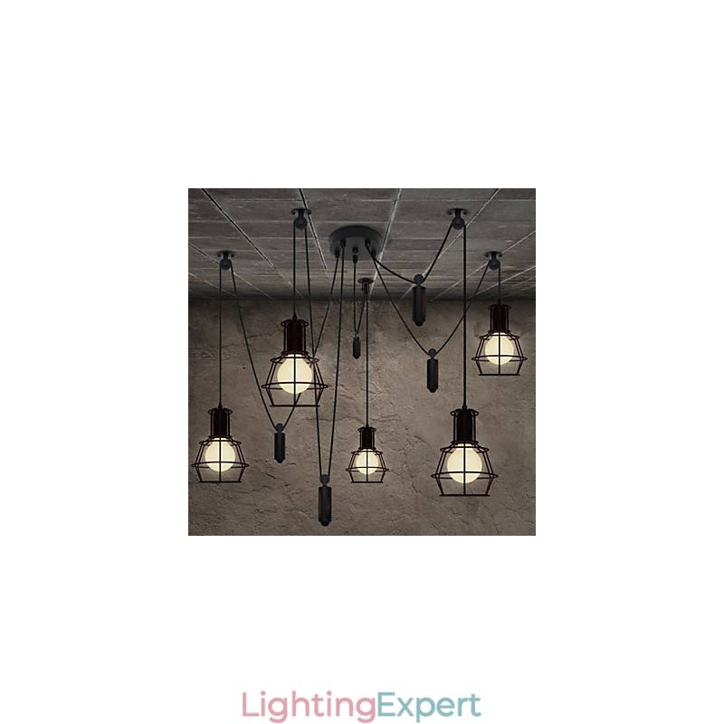 5 Heads Chandelier Rustic Lodge Vintage Retro Country Metal