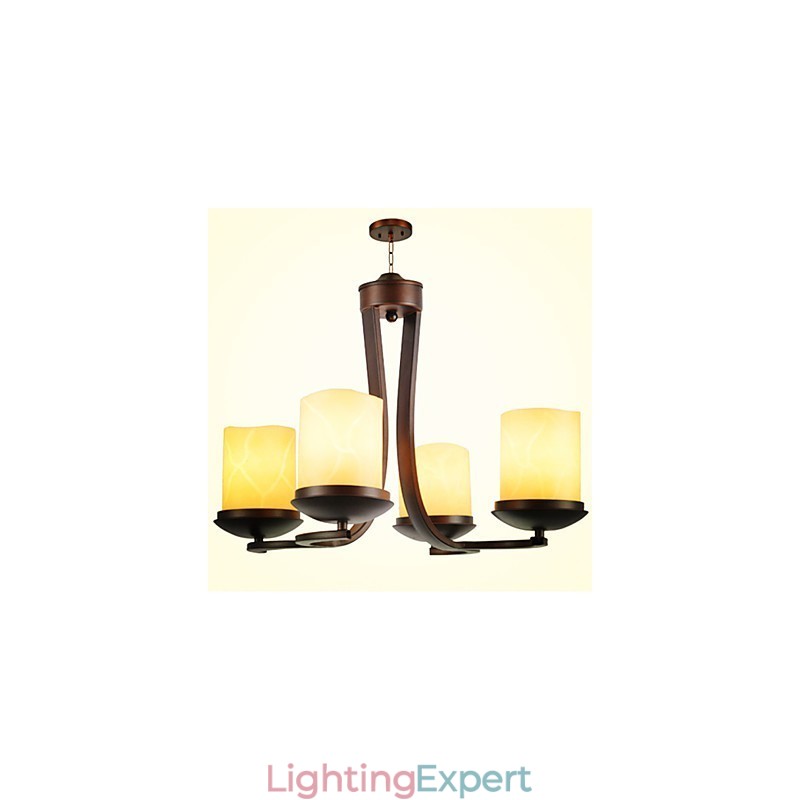 Traditional Classic Retro Mini Style Painting Metal Chandelier